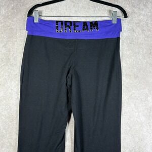 Arizona Jean Company Favorite Yoga Pants Womens Medium Black Purple Sweatpants